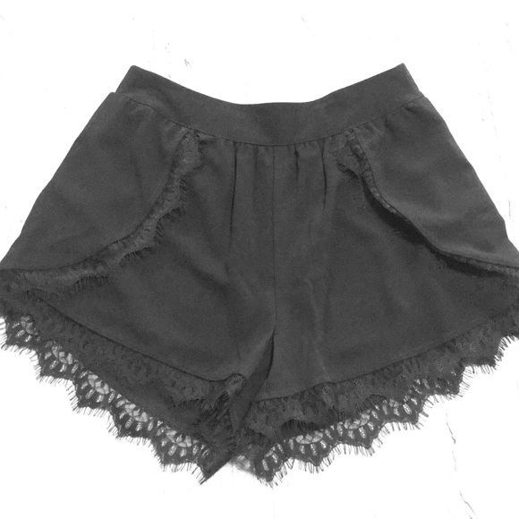 Blue Rain Pants - Blue Rain Black Lace Shorts